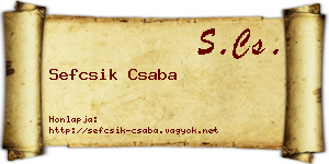 Sefcsik Csaba névjegykártya